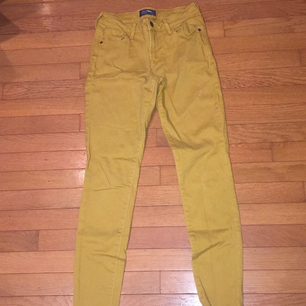 Rock star mid rise mustard jeans